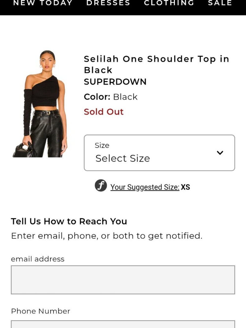 Selilah One Shoulder Top in Black SUPERDOWN